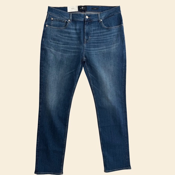 7 For All Mankind Other - NWT 7 For All Mankind Slimmy Straight Jeans Mens 38 Medium wash Blue Essential